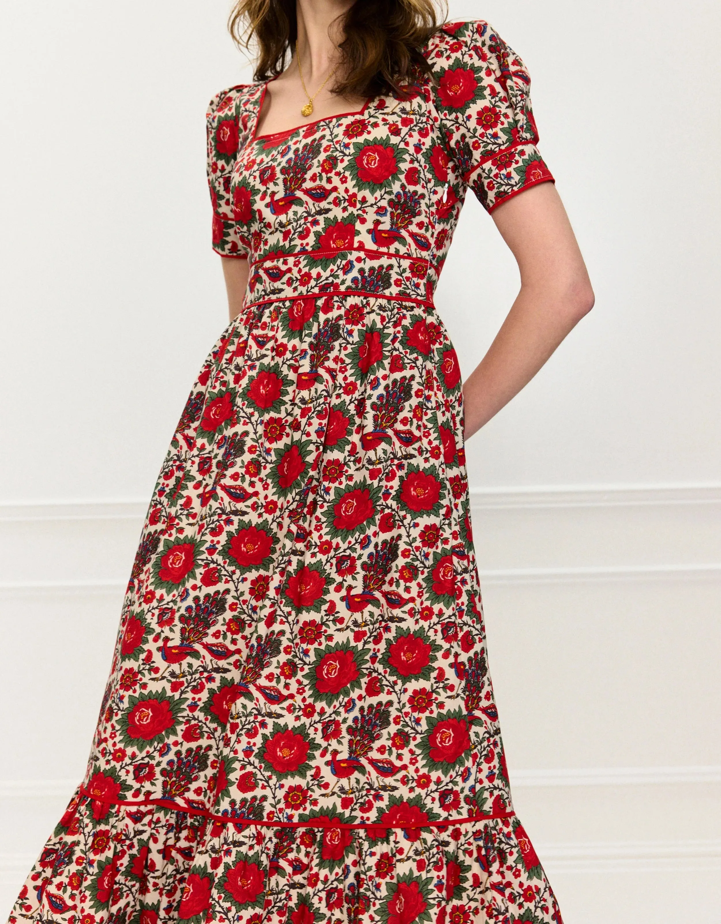 Evelyn Dress in Peony Bird sold by Beau & Ro product image thumbnail 4