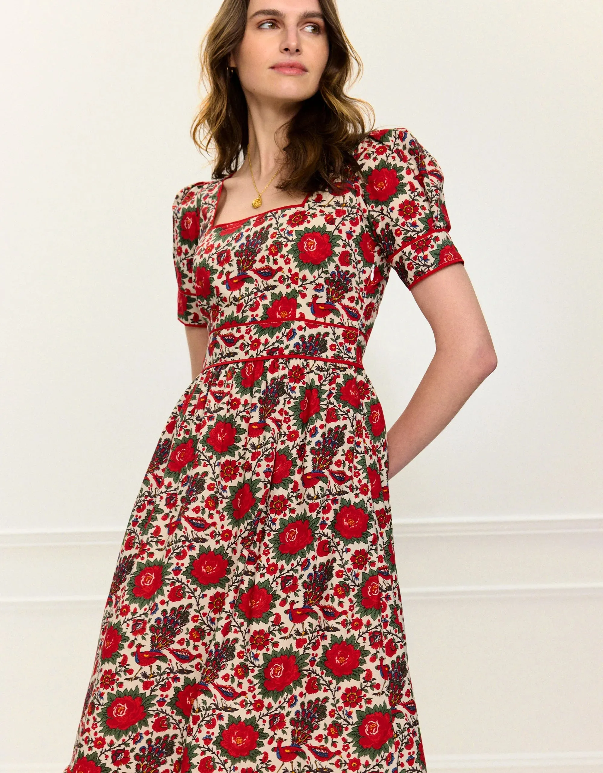 Evelyn Dress in Peony Bird sold by Beau & Ro product image thumbnail 2