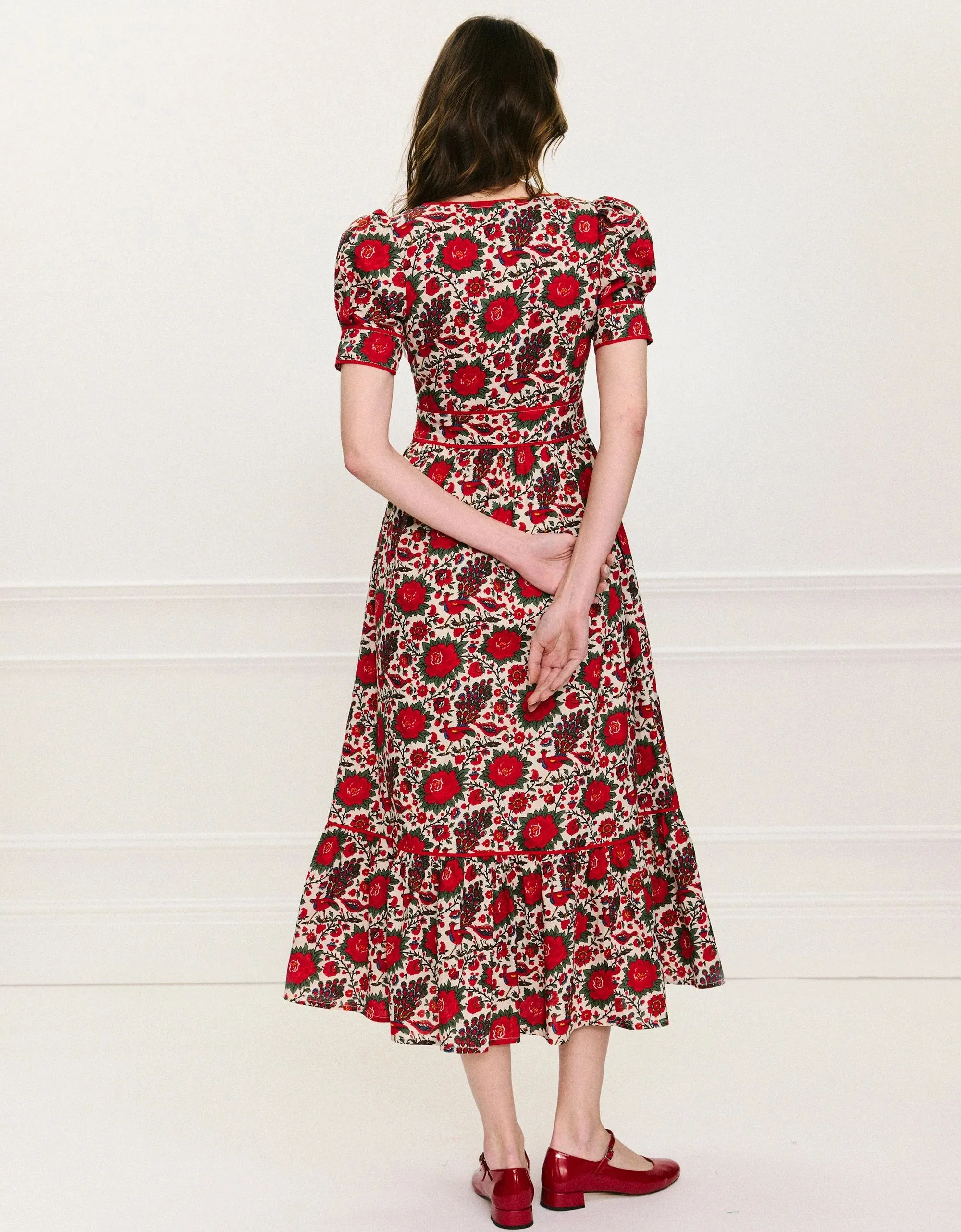 Evelyn Dress in Peony Bird sold by Beau & Ro product image thumbnail 3