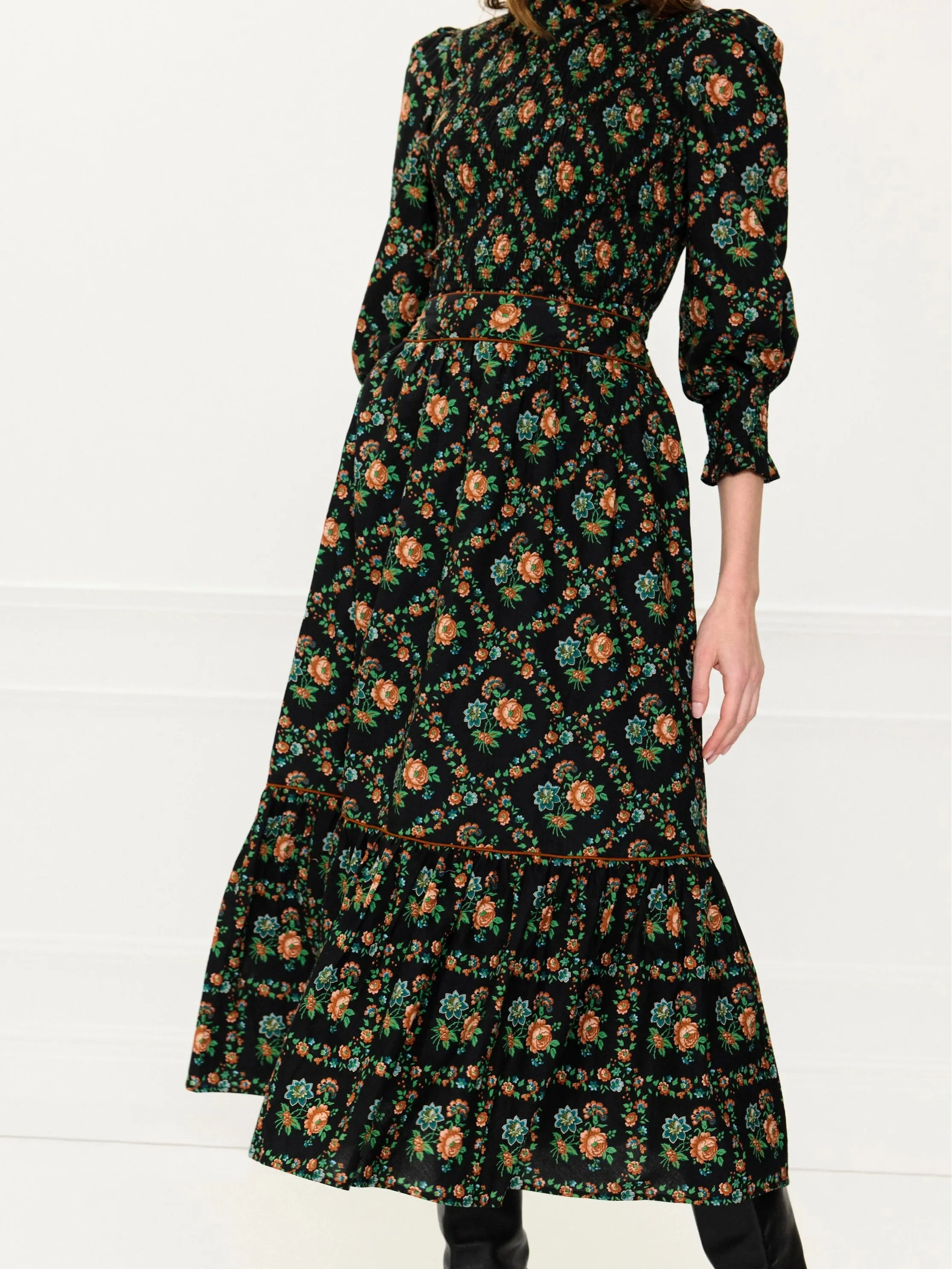 Mabel Skirt in Vintage Trellis sold by Beau & Ro