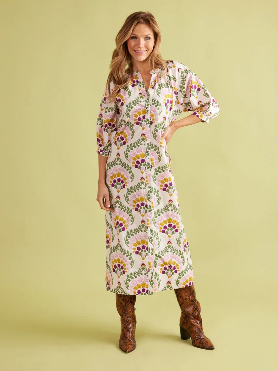 Madeline Dress in Botanique sold by Beau & Ro