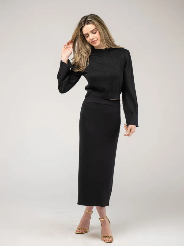 The Shimmer Skirt | Black sold by Beau & Ro