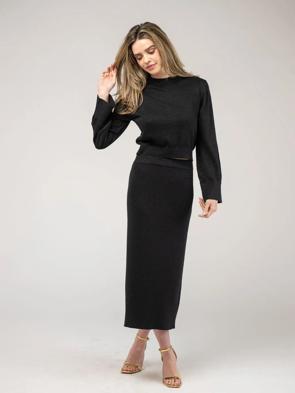 The Shimmer Skirt | Black sold by Beau & Ro