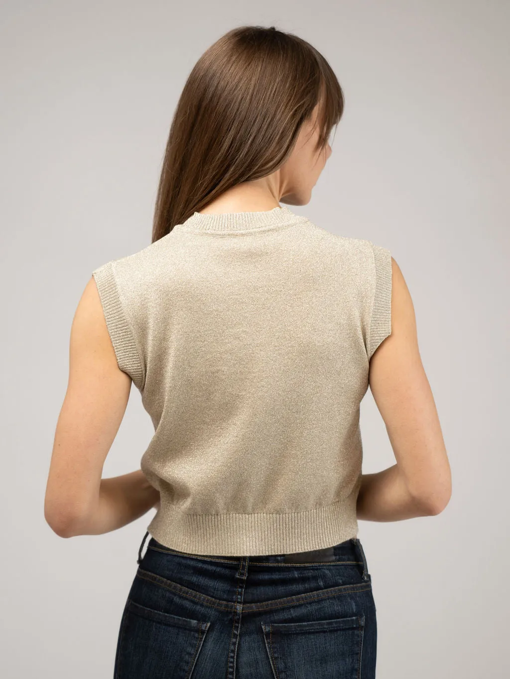The Shimmer Vest | Champagne sold by Beau & Ro product image thumbnail 4