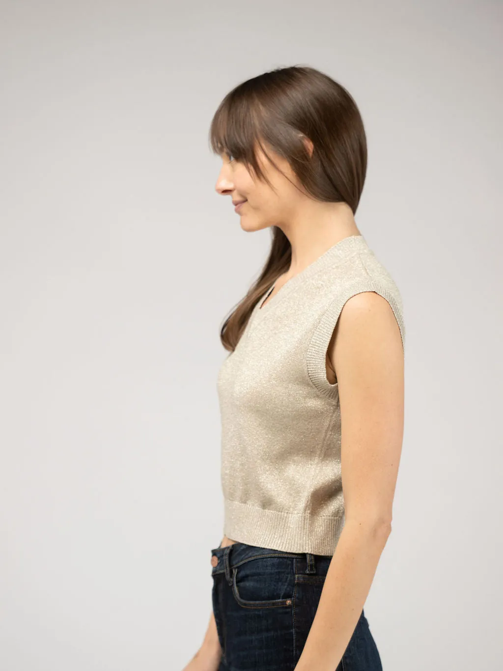 The Shimmer Vest | Champagne sold by Beau & Ro product image thumbnail 2