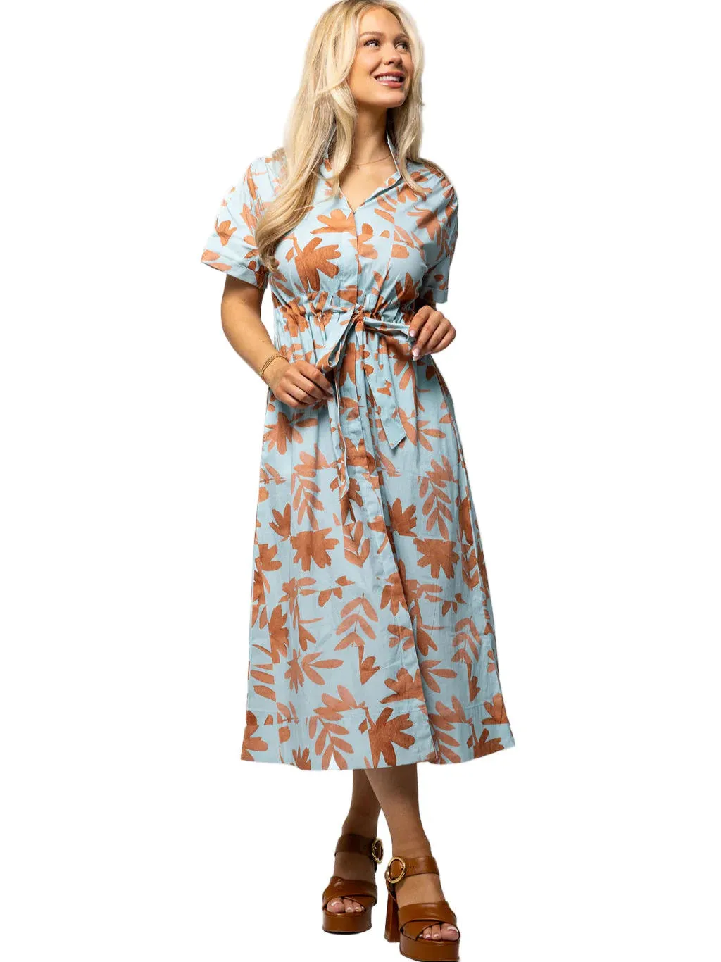 Bria Dress in Foliage Frenzy sold by Beau & Ro