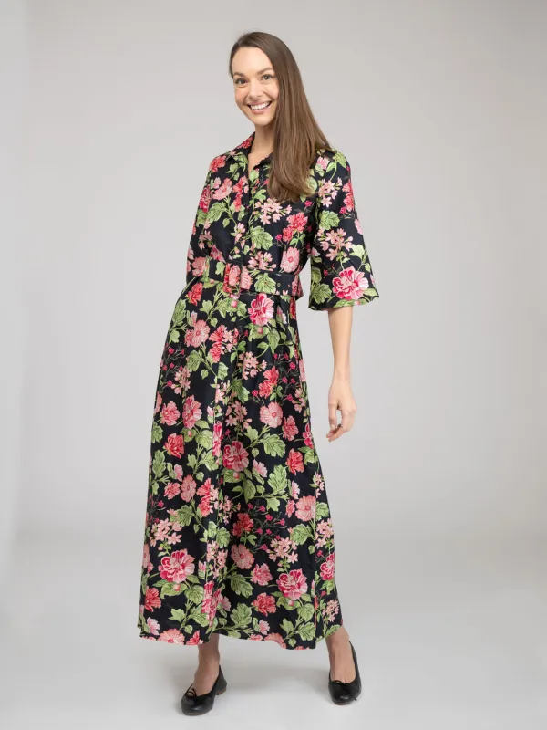 The Mary Jane Dress | Black Fancy Flower sold by Beau & Ro