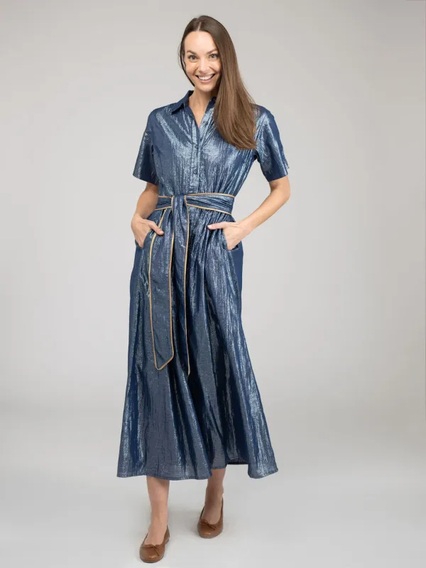 The Elle Maxi Dress | Navy Shine sold by Beau & Ro