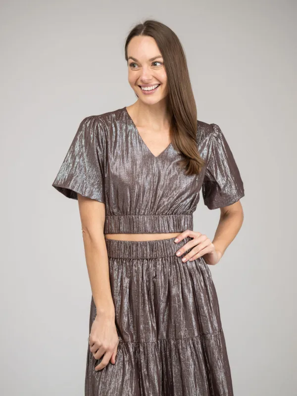The Abby Top | Brown Shine sold by Beau & Ro