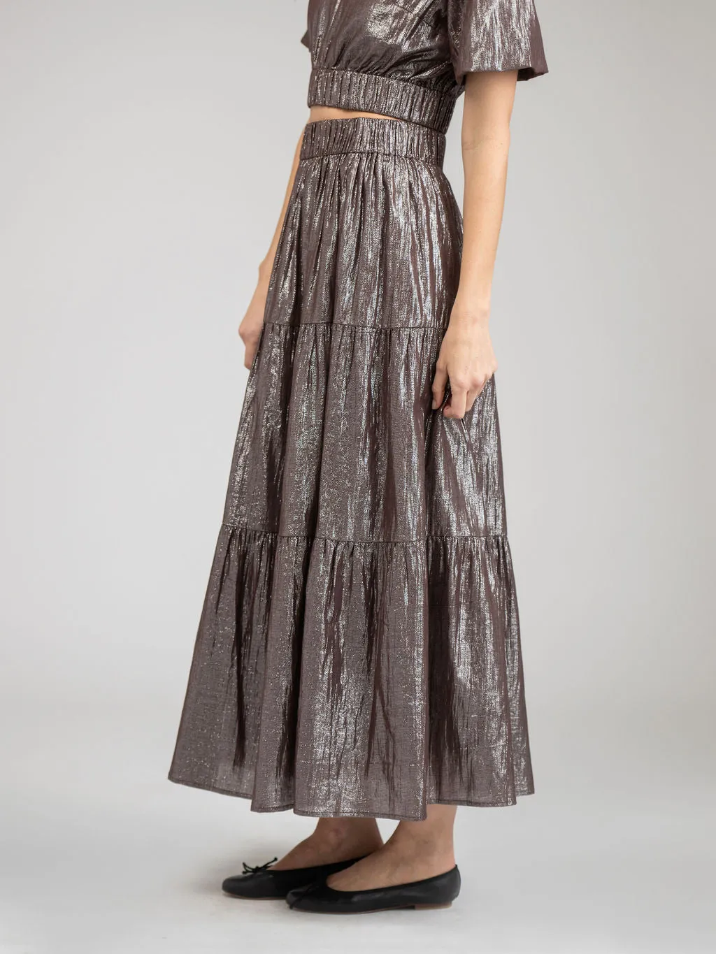 The Abby Skirt | Brown Shine sold by Beau & Ro product image thumbnail 3