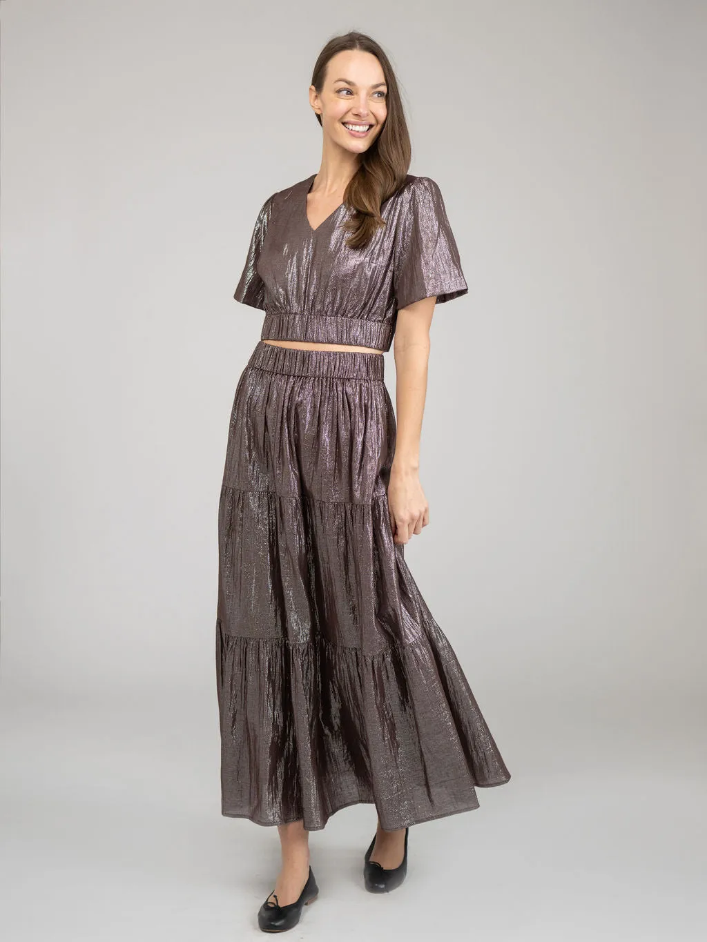 The Abby Skirt | Brown Shine sold by Beau & Ro product image thumbnail 5