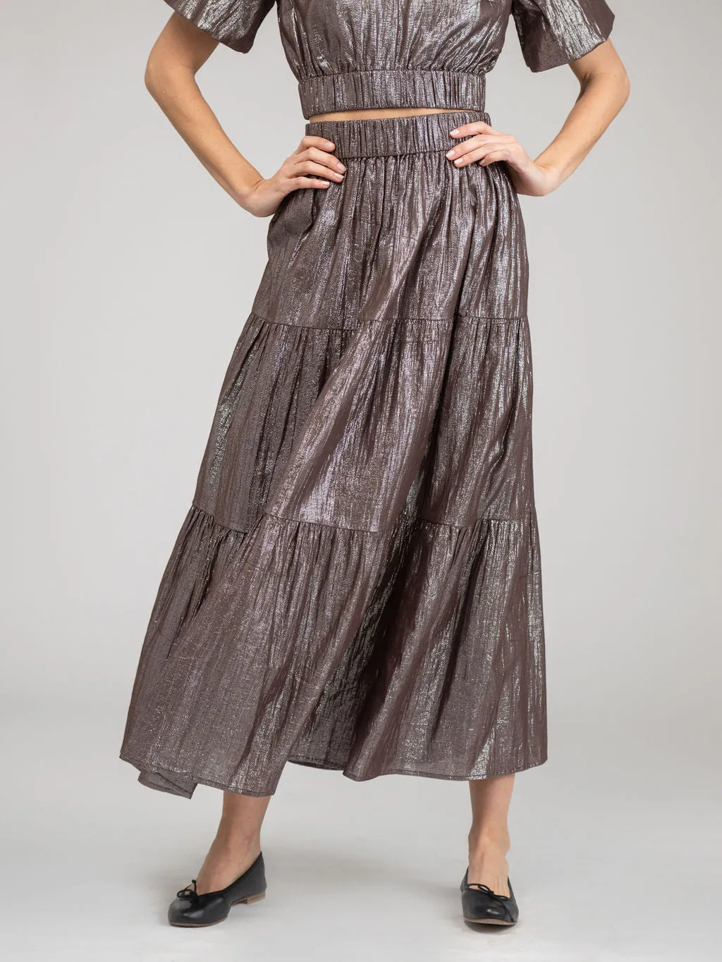 The Abby Skirt | Brown Shine sold by Beau & Ro