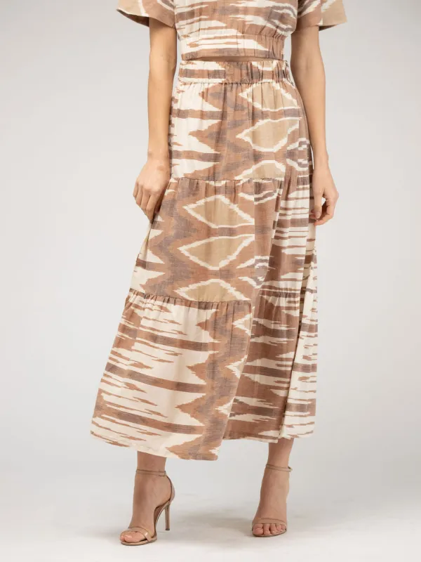 The Abby Skirt | Eco Brown Ikat sold by Beau & Ro