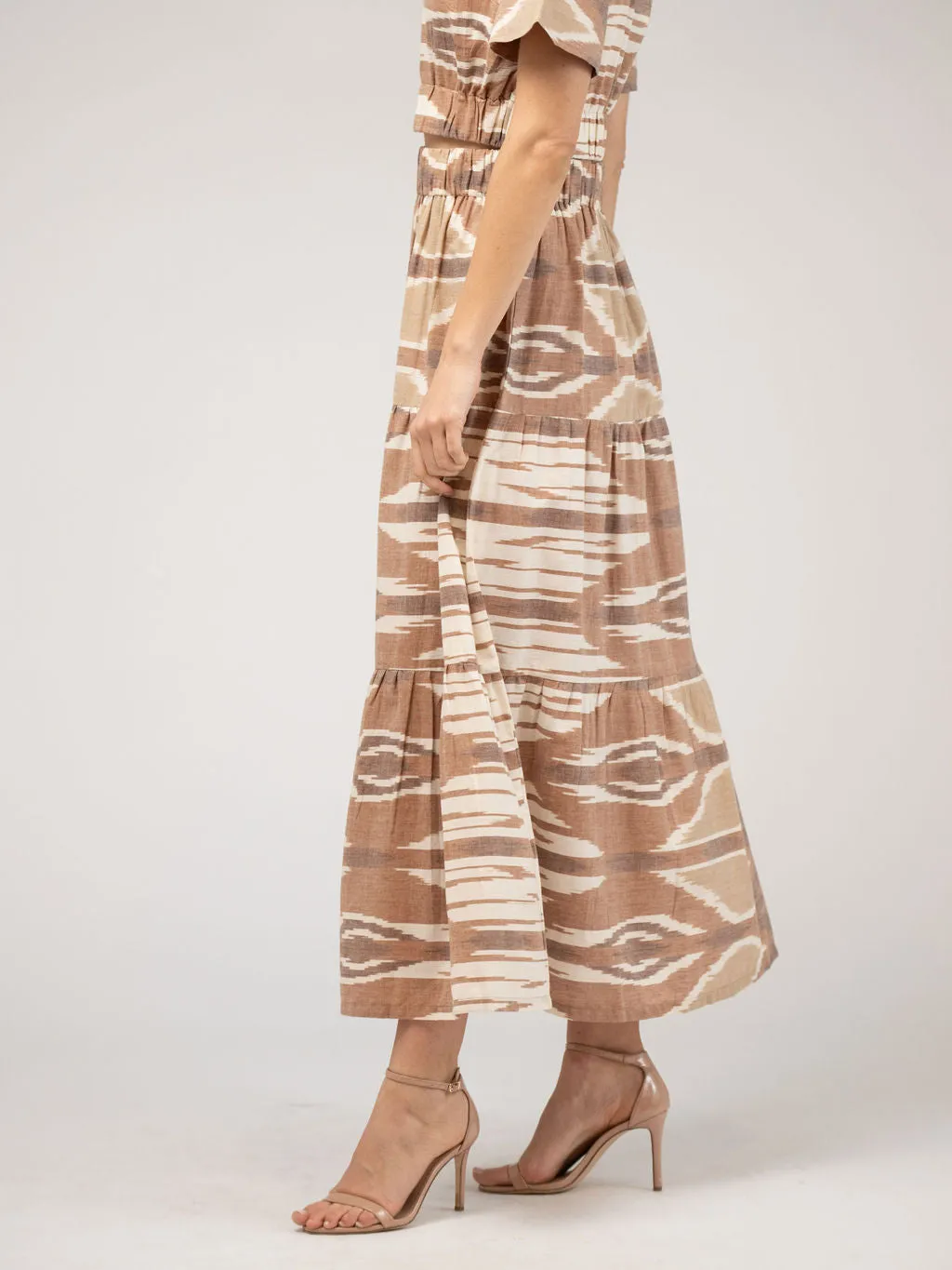 The Abby Skirt | Eco Brown Ikat sold by Beau & Ro product image thumbnail 3