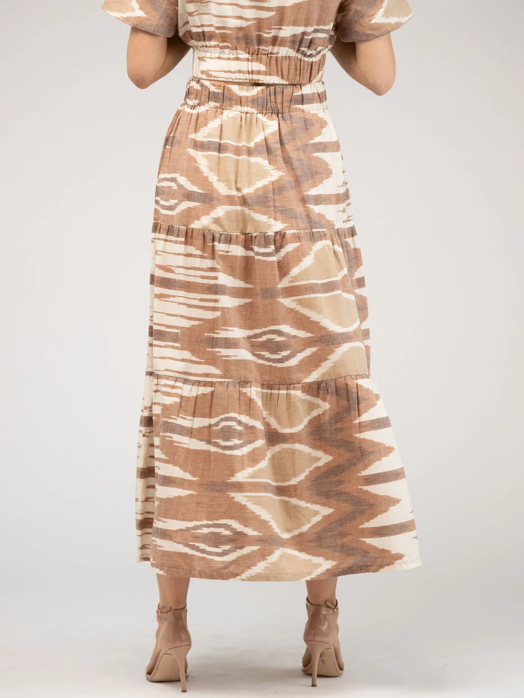 The Abby Skirt | Eco Brown Ikat sold by Beau & Ro product image thumbnail 4