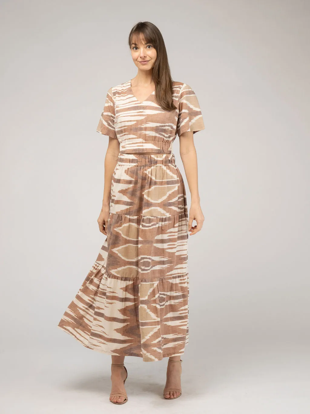 The Abby Skirt | Eco Brown Ikat sold by Beau & Ro product image thumbnail 5