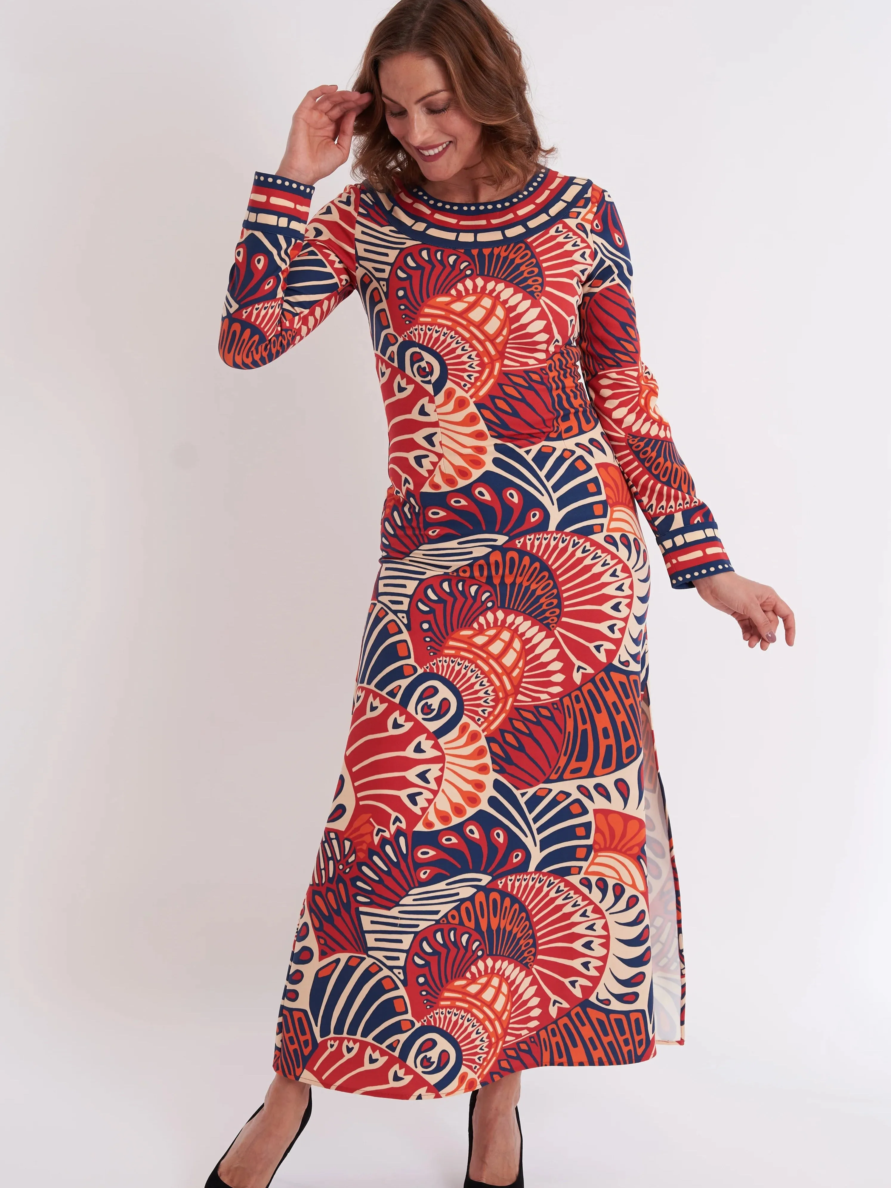 Arianne Dress in Paddle Sienna sold by Beau & Ro