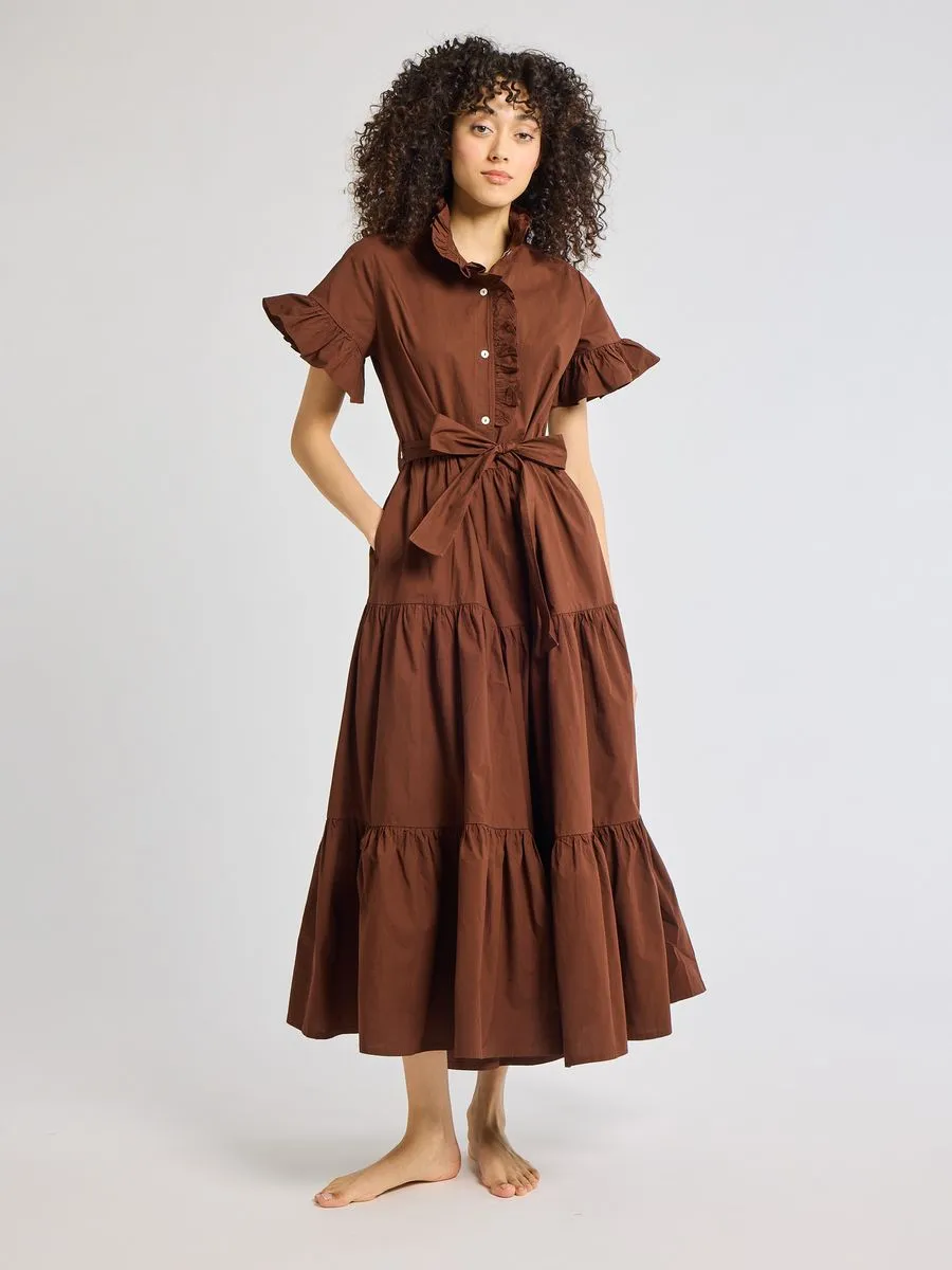 Victoria Dress in Chocolate sold by Beau & Ro
