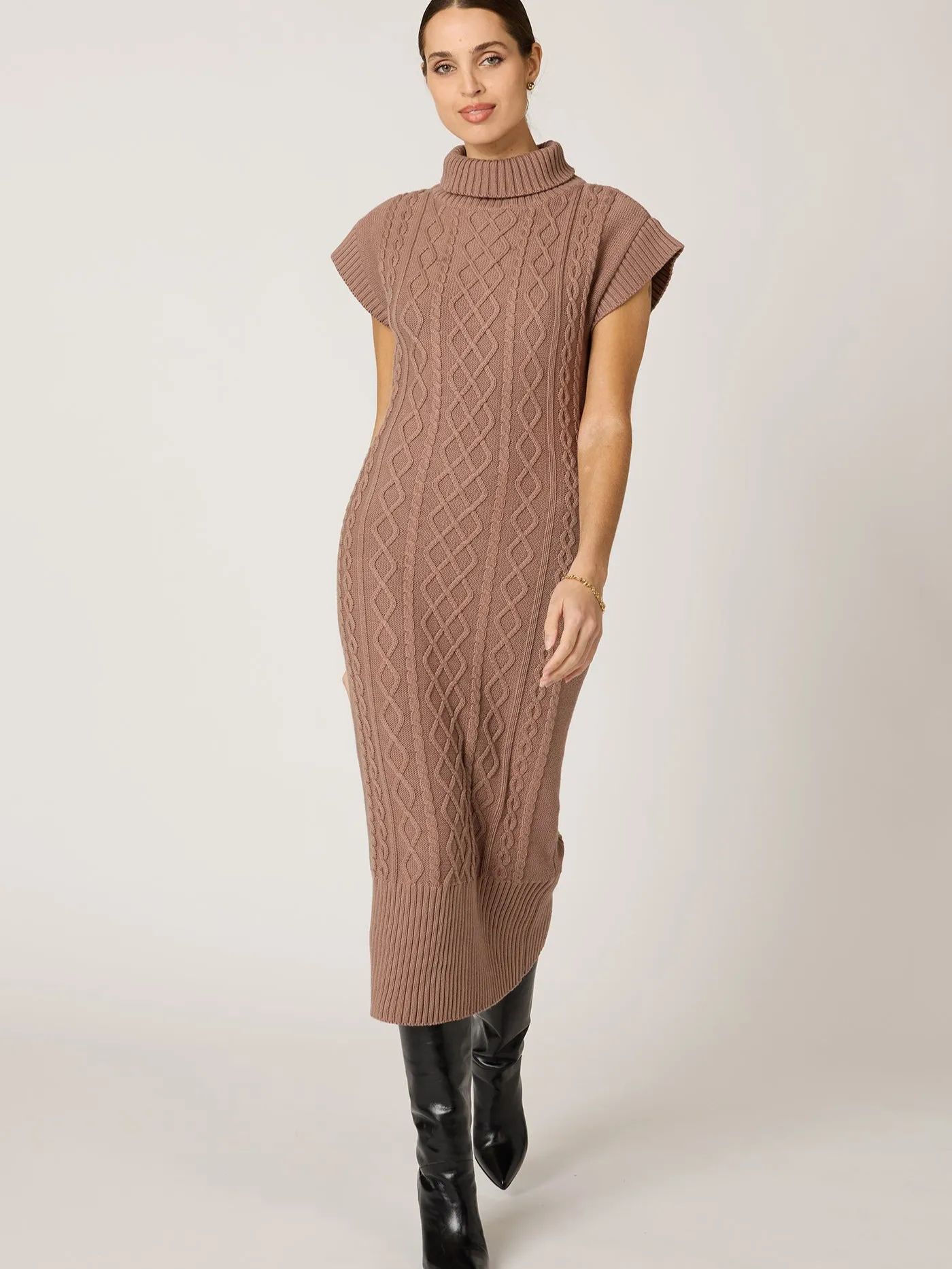 Shana Midi Dress in Woodrose sold by Beau & Ro