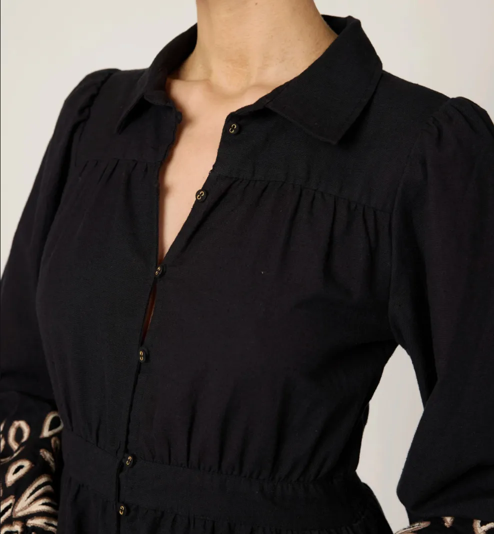 Elyse Midi Dress in Black / Ivory sold by Beau & Ro product image thumbnail 2