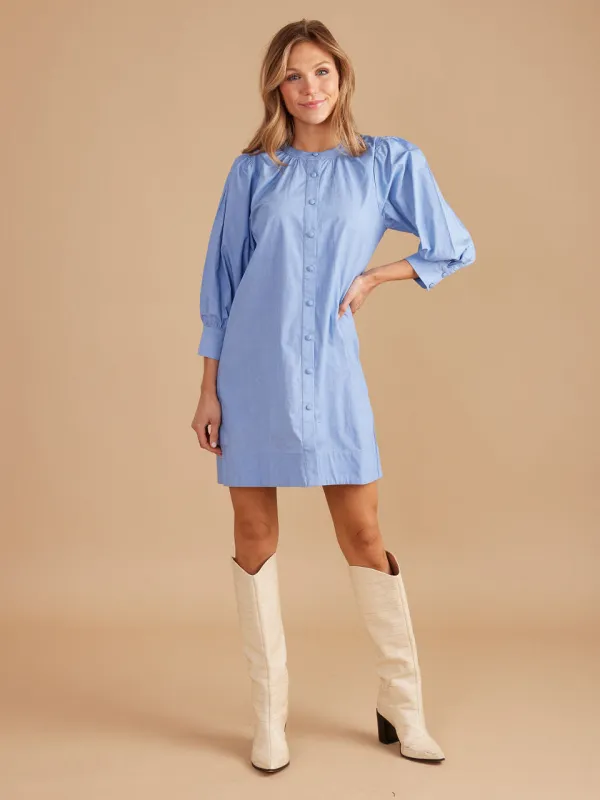Paloma Dress in Smoke Blue sold by Beau & Ro