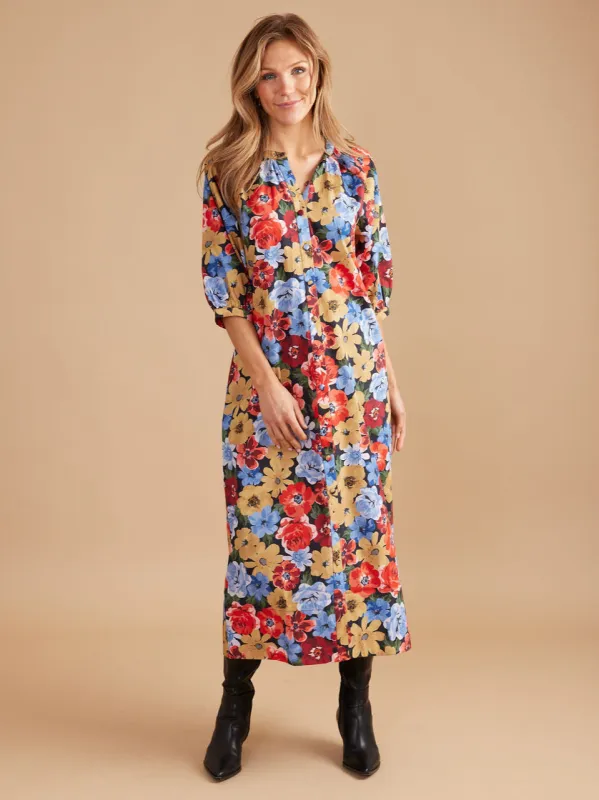 Madeline Dress in Nocturnal Garden sold by Beau & Ro