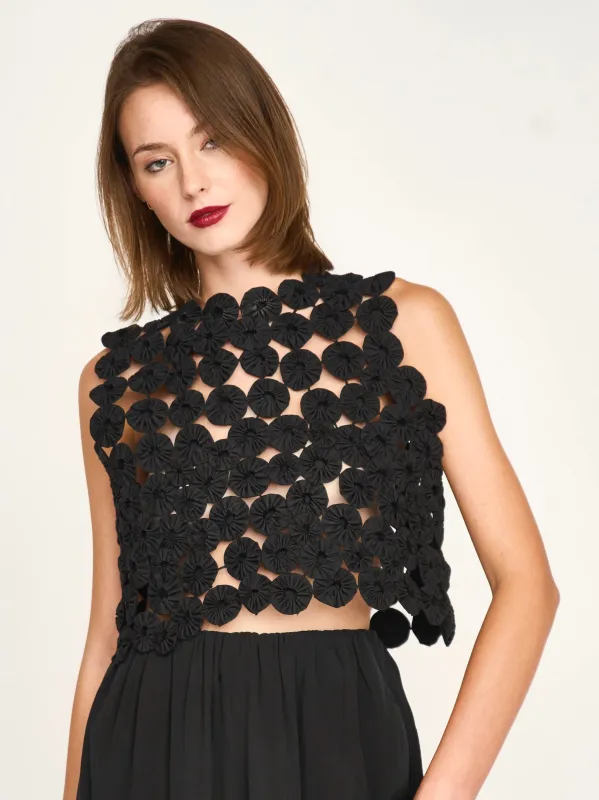 Santanyi Yo Yo Top in Black sold by Beau & Ro