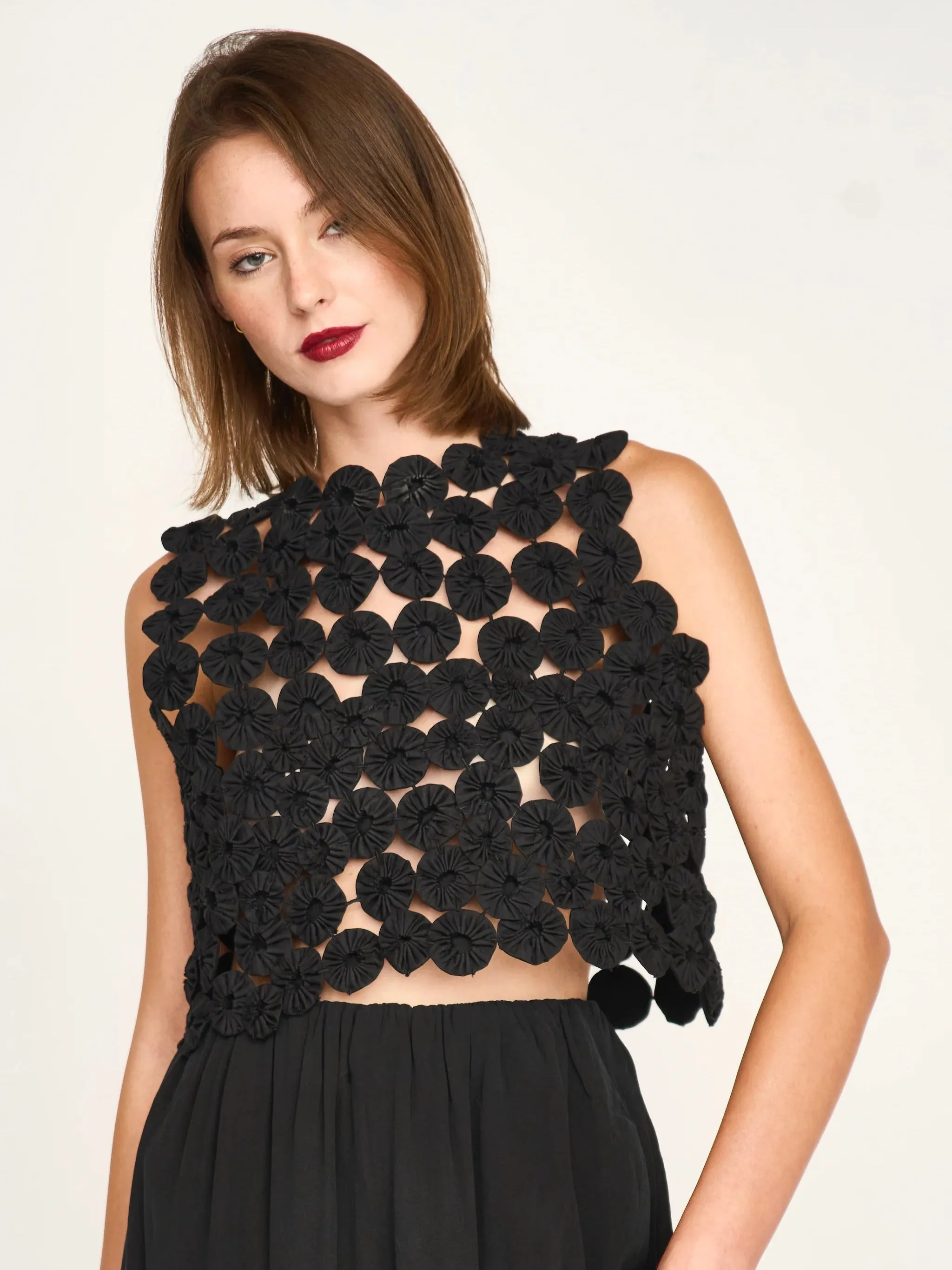 Santanyi Yo Yo Top in Black sold by Beau & Ro