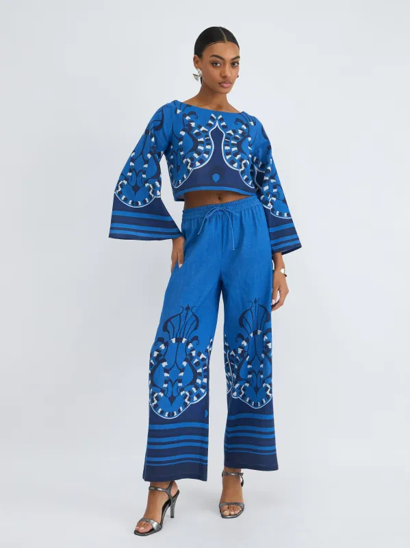 Kelly Pants in Harbor Azure sold by Beau & Ro