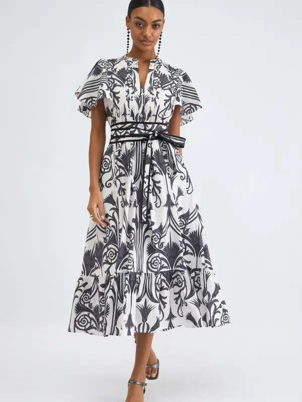 Leni Dress in Iron Veil Charcoal sold by Beau & Ro