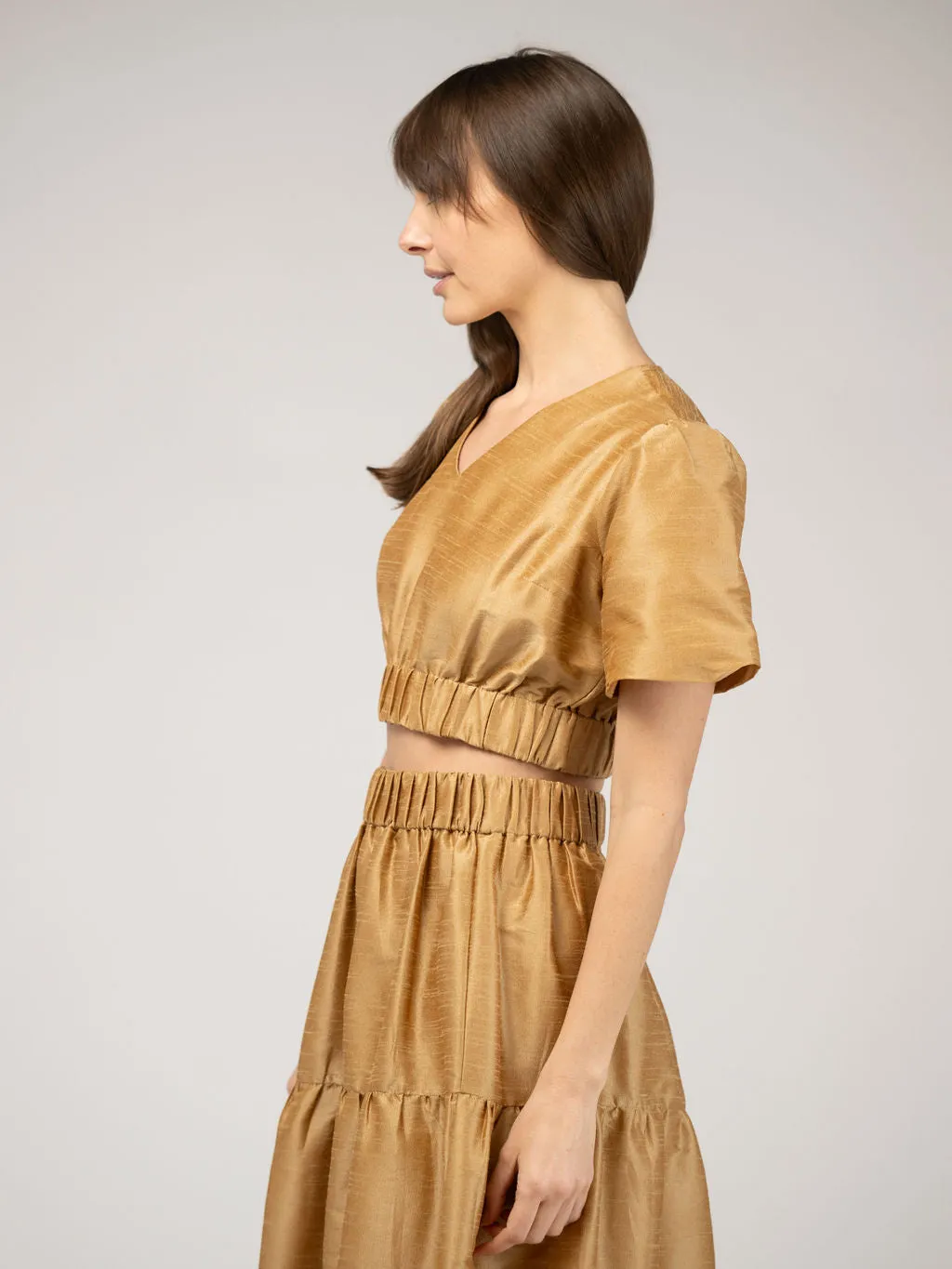 The Abby Top | Gold Dupioni sold by Beau & Ro product image thumbnail 3