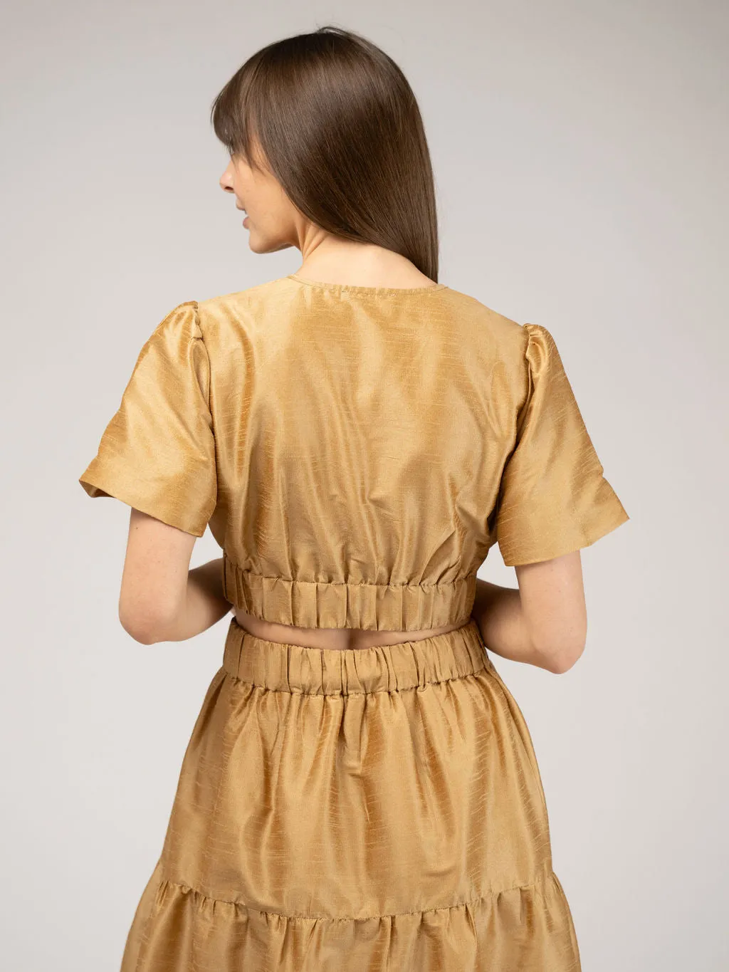 The Abby Top | Gold Dupioni sold by Beau & Ro product image thumbnail 4