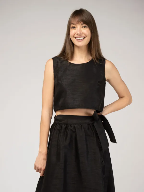 The Beach Tank | Black Dupioni sold by Beau & Ro