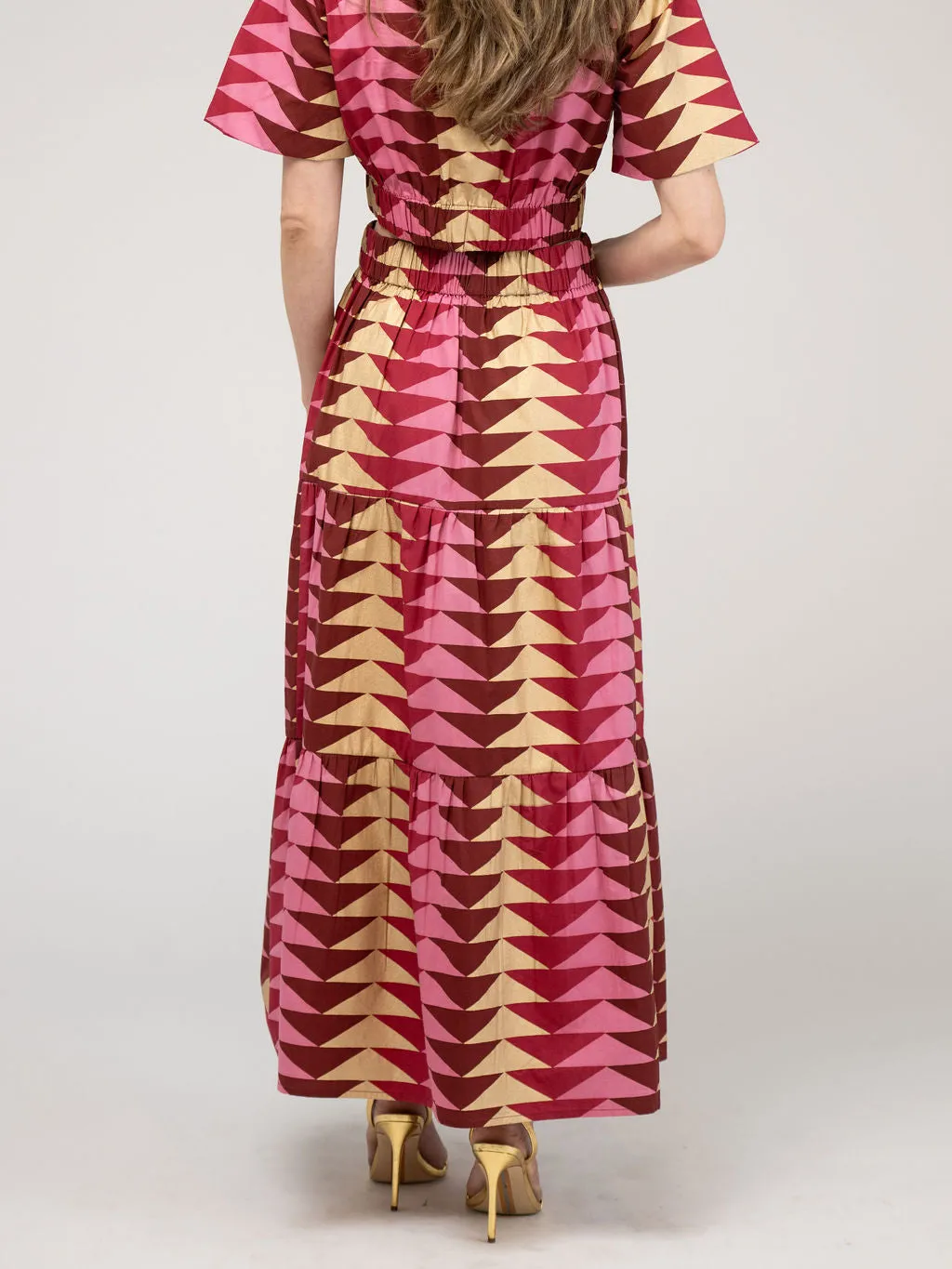 The Abby Skirt | Cranberry Bagru Triangle sold by Beau & Ro product image thumbnail 4