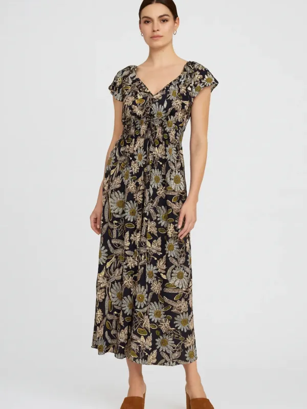 Kendall Ankle Dress in Dark Magnolia made by Cleobella