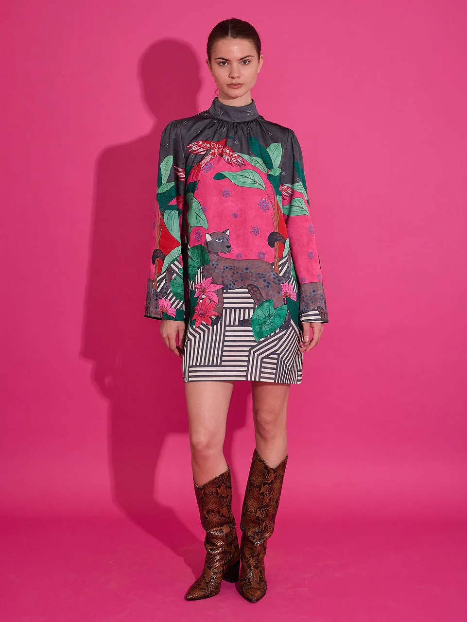 Emery Dress in Colony Palm sold by Beau & Ro