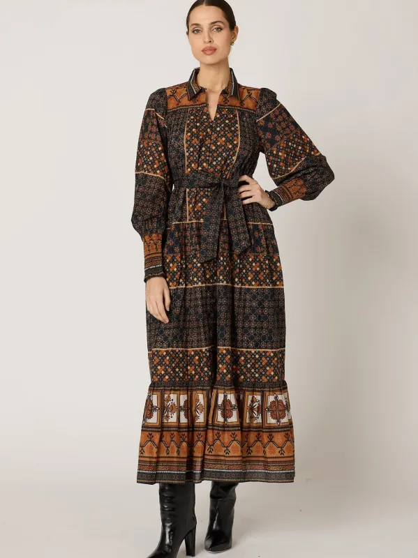 Lucy Ankle Dress in Zocalo Print sold by Beau & Ro