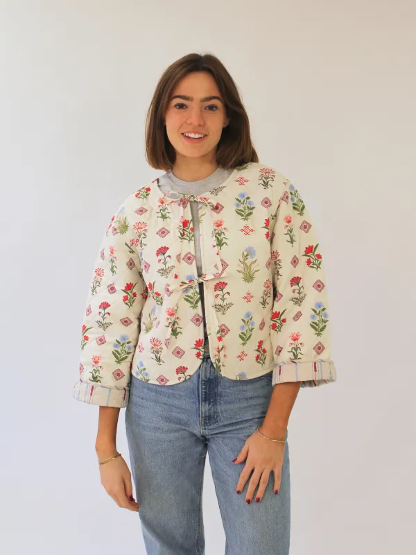 Reversible Quilted Bow Jacket | Ivory Buti sold by Beau & Ro