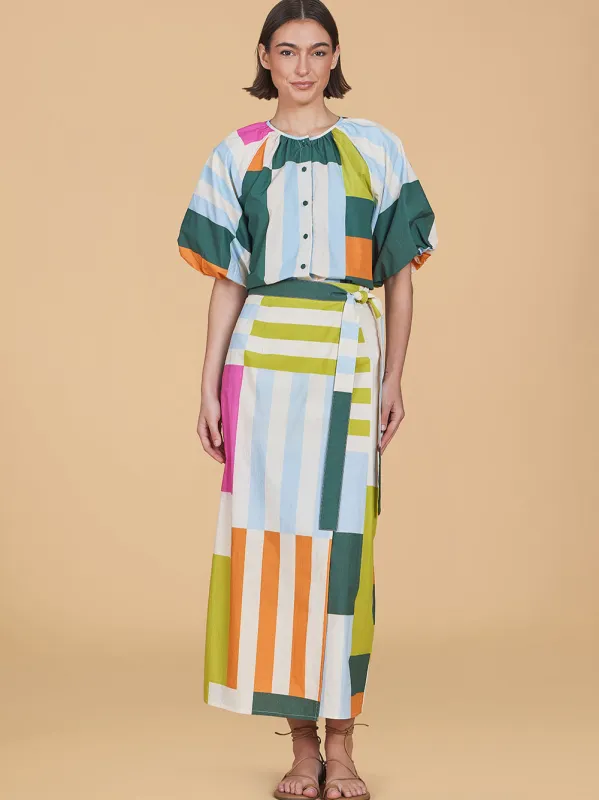 Leigh Wrap Skirt in Vista sold by Beau & Ro