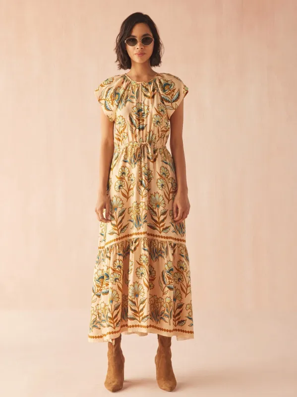 Cora Dress in Aleena Butternut sold by Beau & Ro