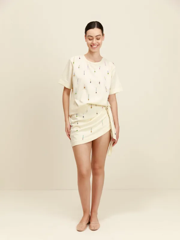 Paradise Skirt in Ivory sold by Beau & Ro