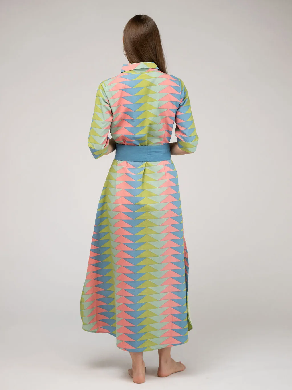 The Eloise Dress | Rainbow Bagru Triangle sold by Beau & Ro product image thumbnail 4