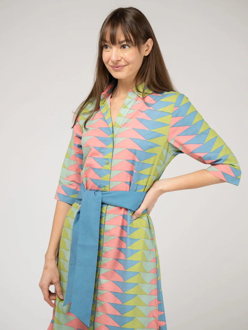 The Eloise Dress | Rainbow Bagru Triangle sold by Beau & Ro product image thumbnail 5