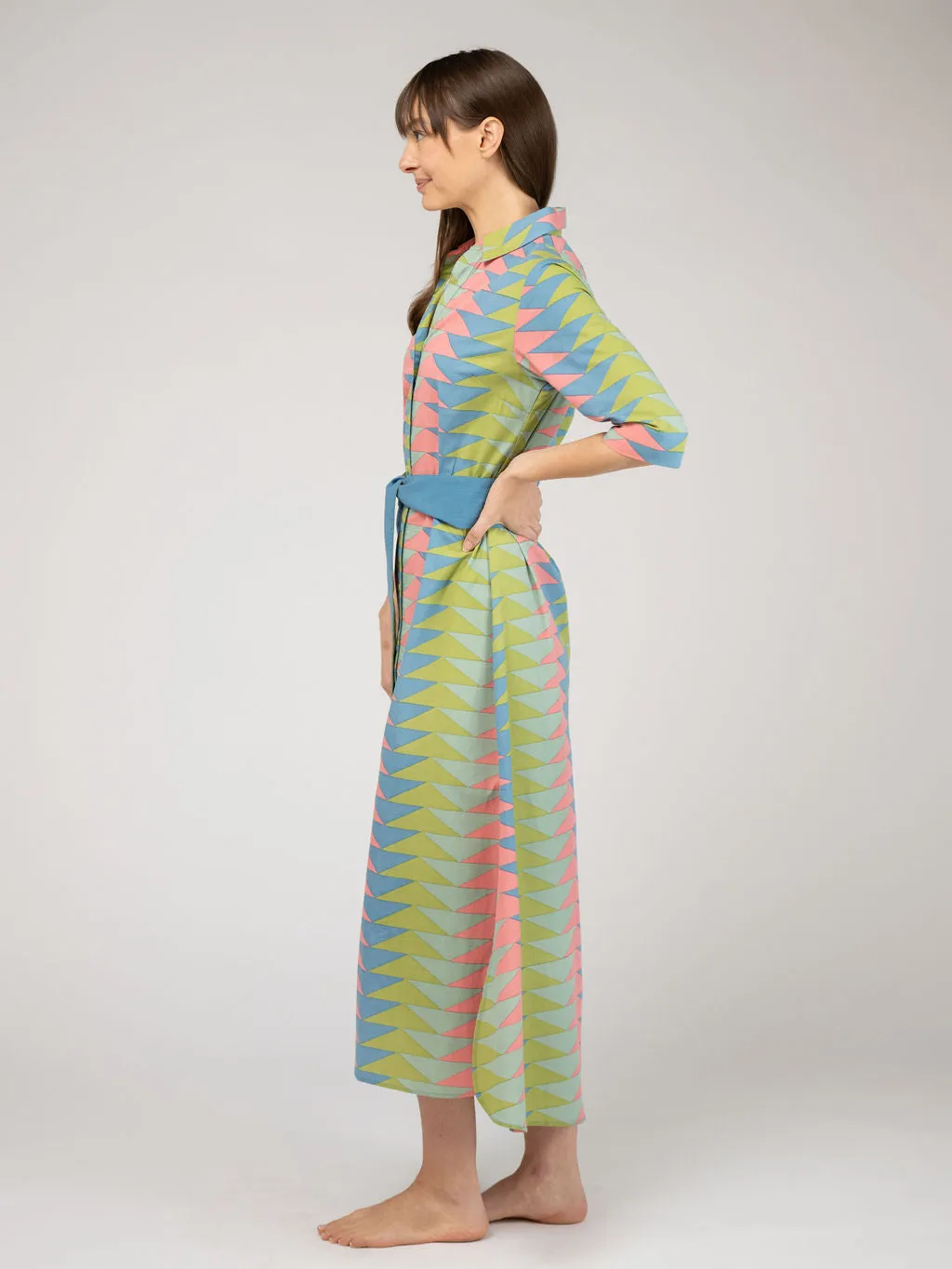 The Eloise Dress | Rainbow Bagru Triangle sold by Beau & Ro product image thumbnail 3