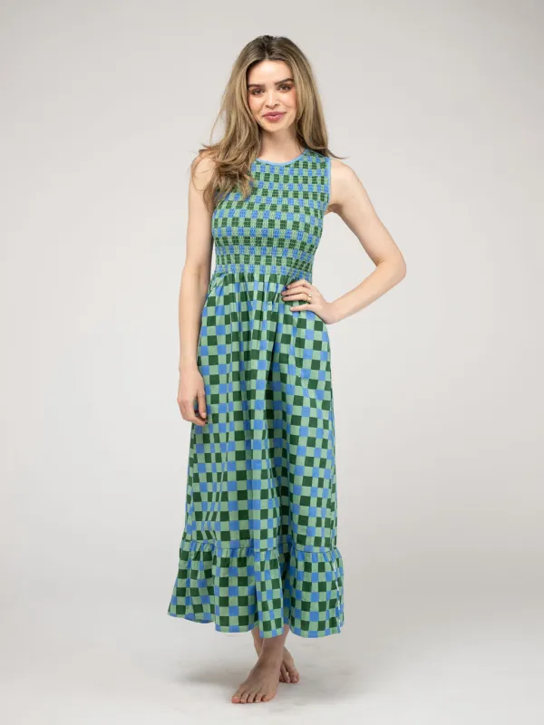 The Margot Dress | Green Check Block sold by Beau & Ro