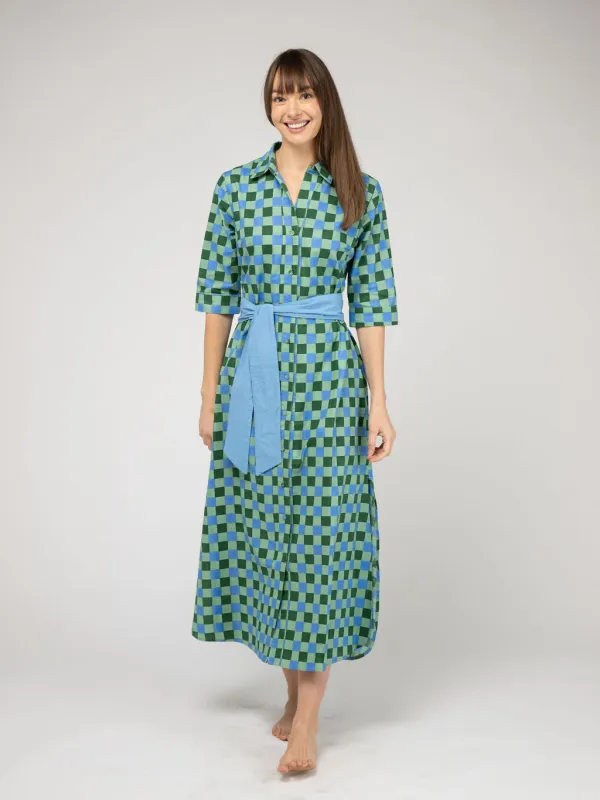 The Eloise Dress | Green Check Block sold by Beau & Ro