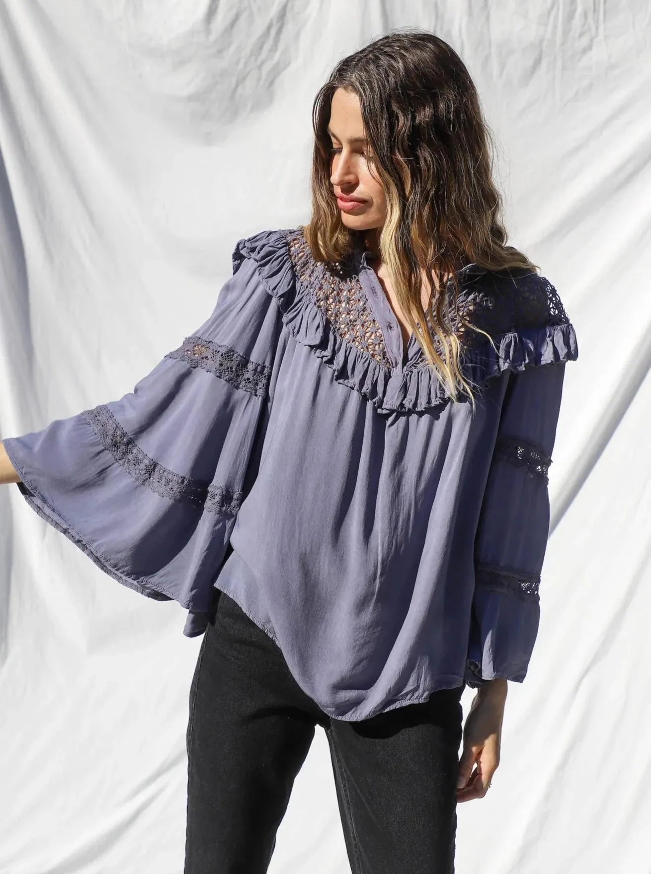 Peony Top in Rio Storm sold by Beau & Ro