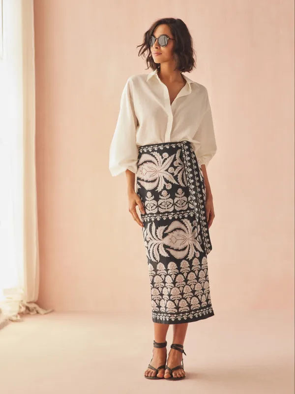 Sammi Midi Skirt in Nikita Oyster sold by Beau & Ro