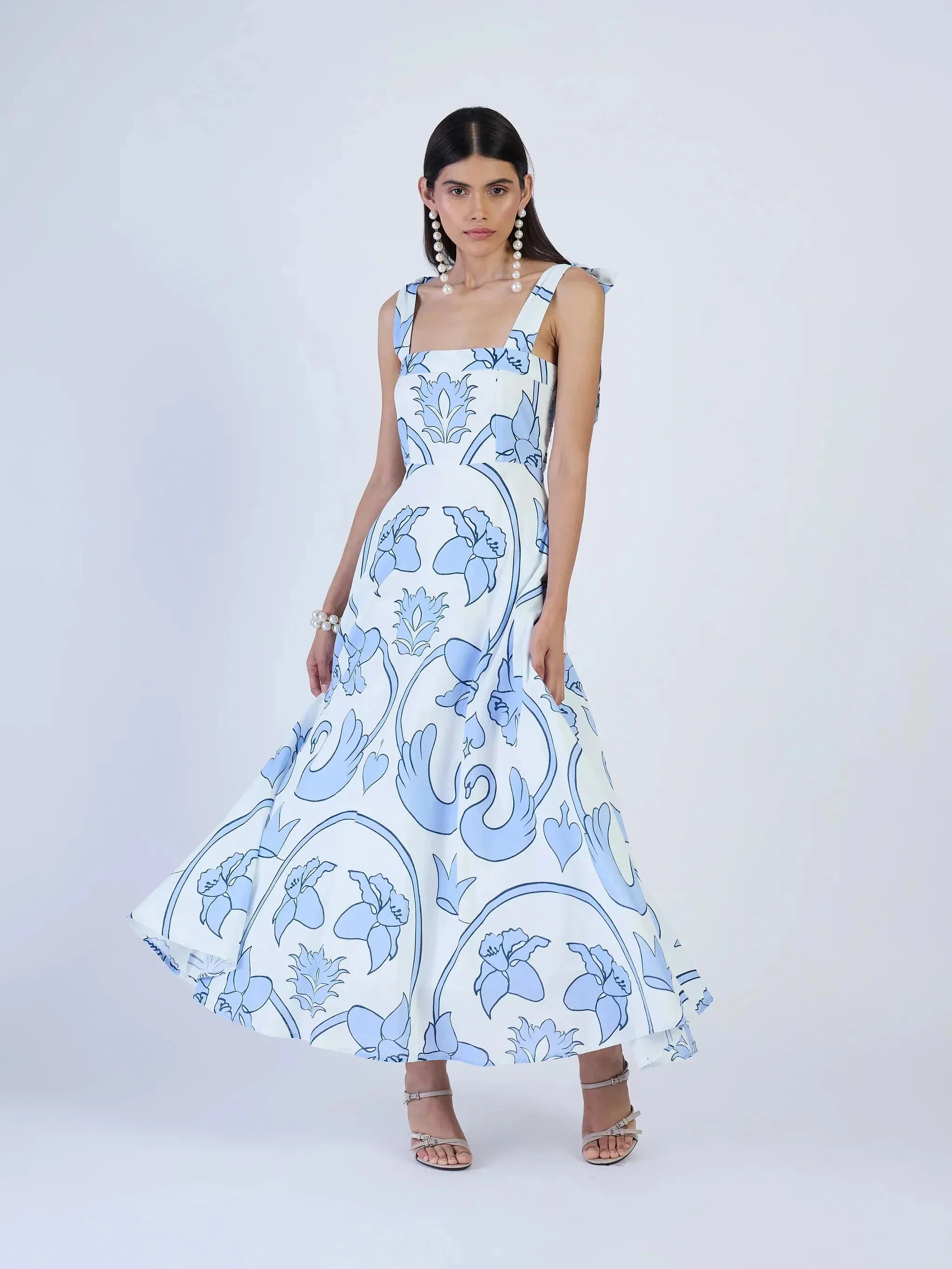 Pearl Dress in Monaco Celeste sold by Beau & Ro