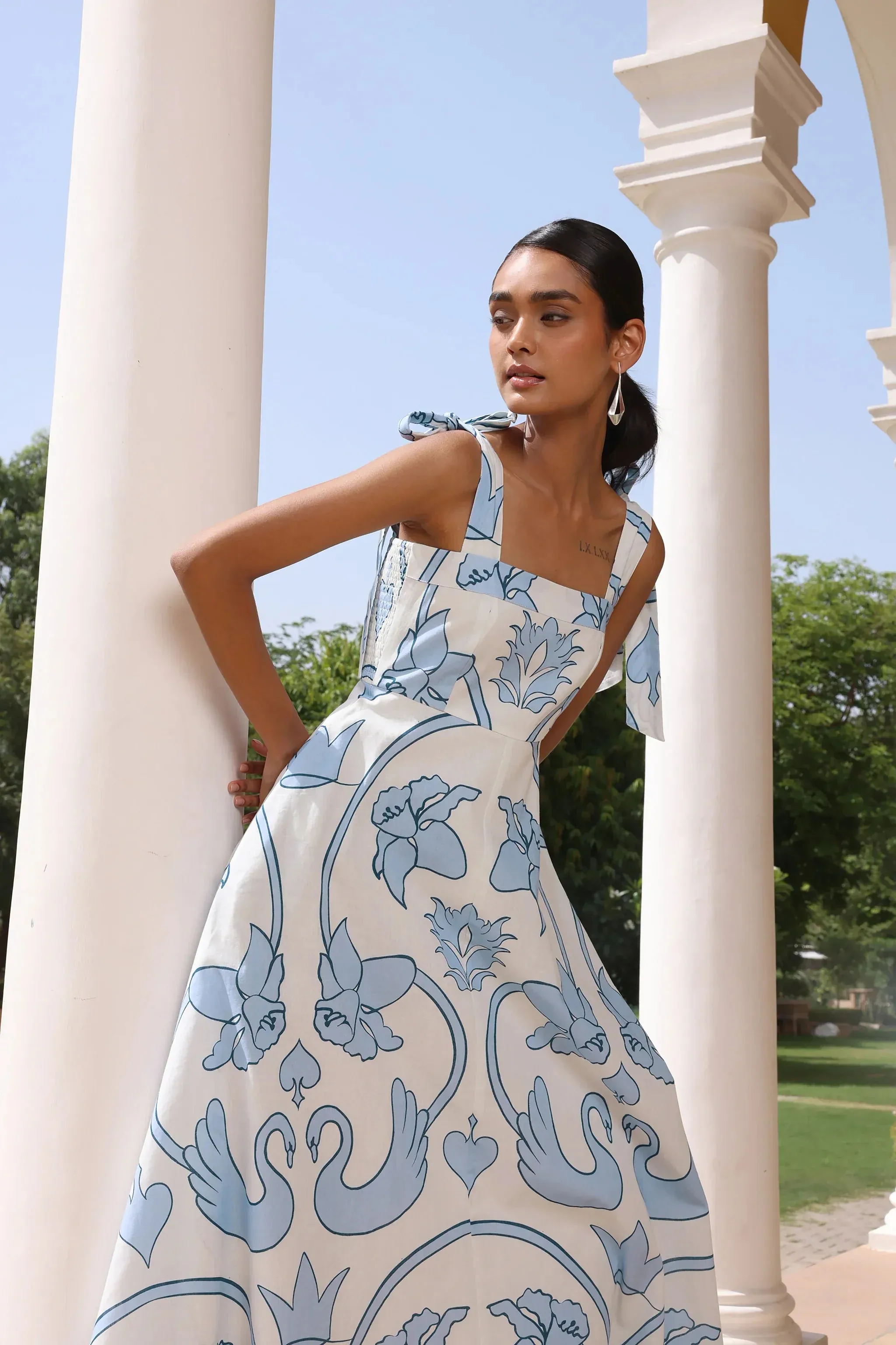 Pearl Dress in Monaco Celeste sold by Beau & Ro product image thumbnail 3